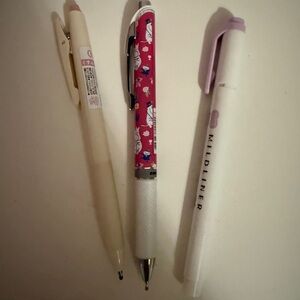 Pentel ball pen Pilot ball pen and zebra highlighter set